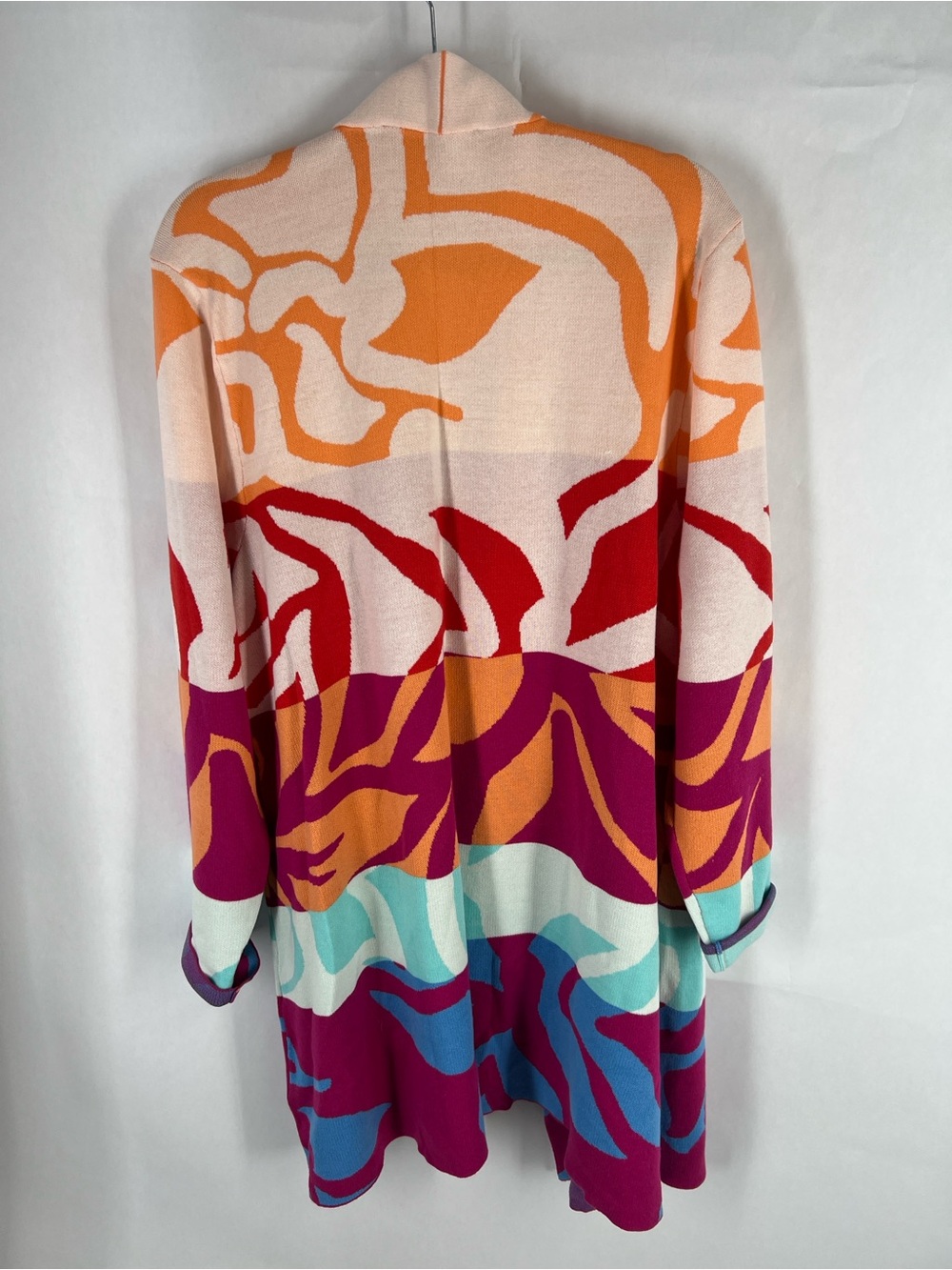 Soft Surroundings Color Burst Cardigan 2X Multicolor Abstract Longline - Picture 9 of 13